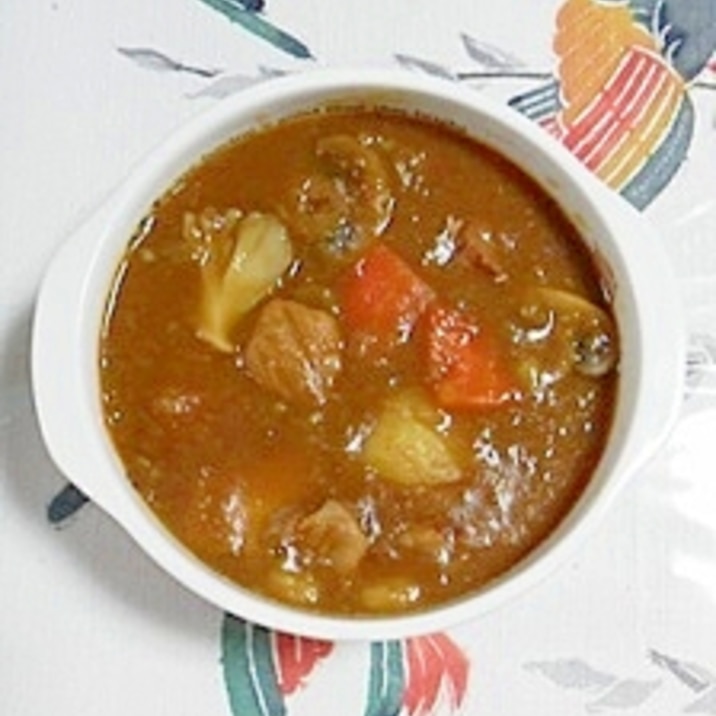 圧力鍋で豚角切りのカレー~ (^○^)